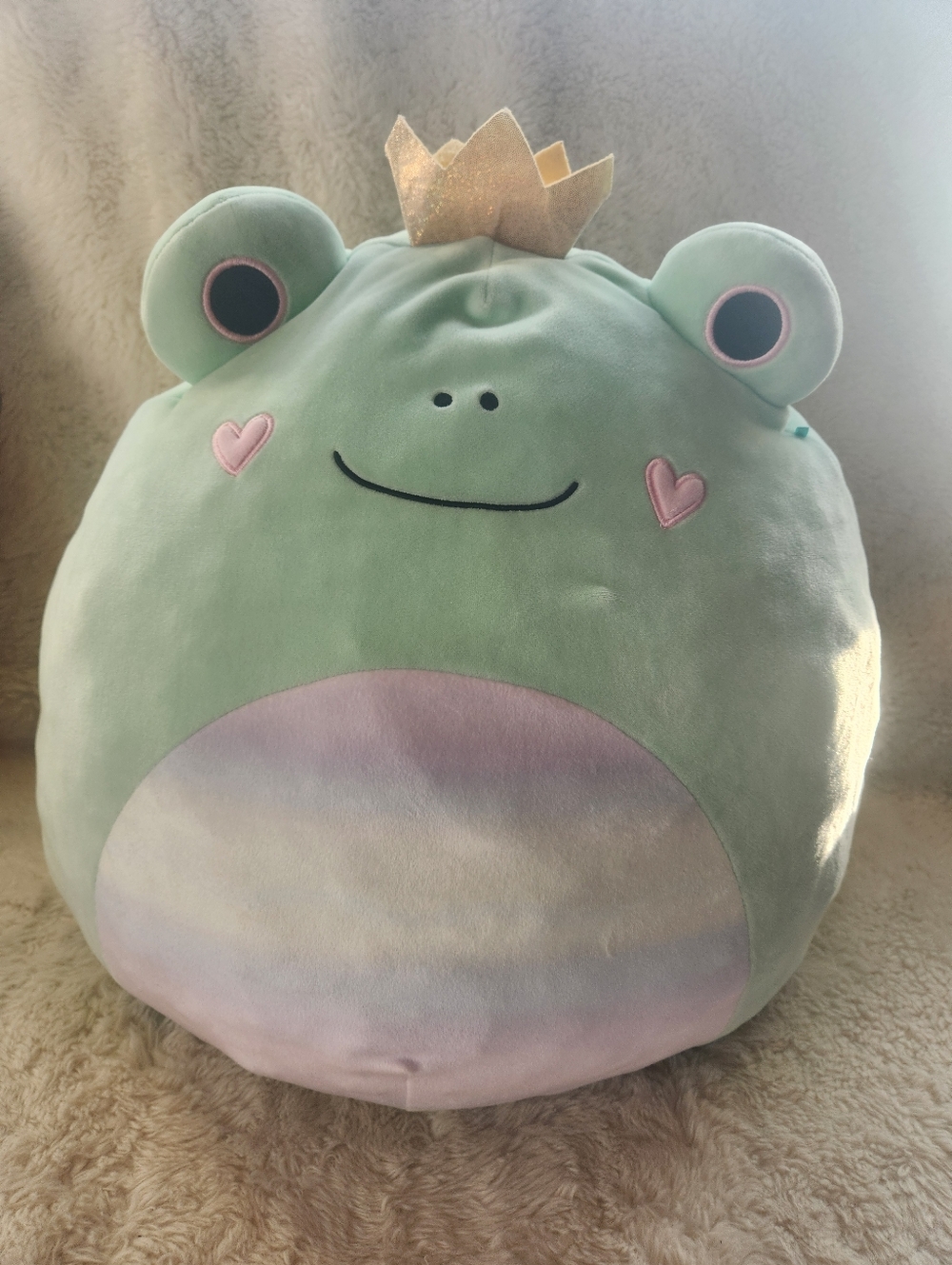 Squishmallows 16" Fenra the Frog Canada Exclusive Gold Crown Plush Valentine Rar